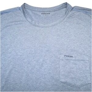 Poncho Outdoors XL Deep River Crew L/S Pocket Shirt Gray Blue READ